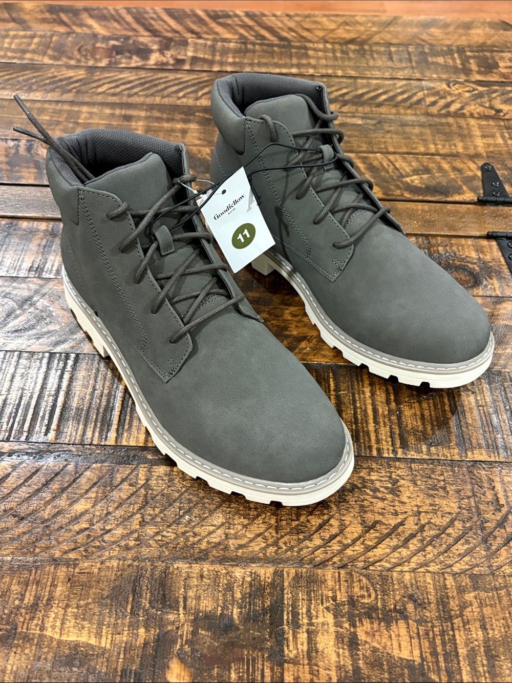 Gray Lace-Up Boots